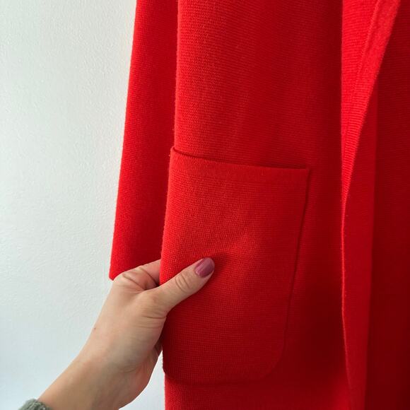 J. Crew 365 Juliette Open-Front Mid Length Knit Sweater Blazer Red XS - Picture 5 of 6